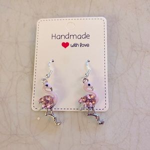 Pink flamingo earrings